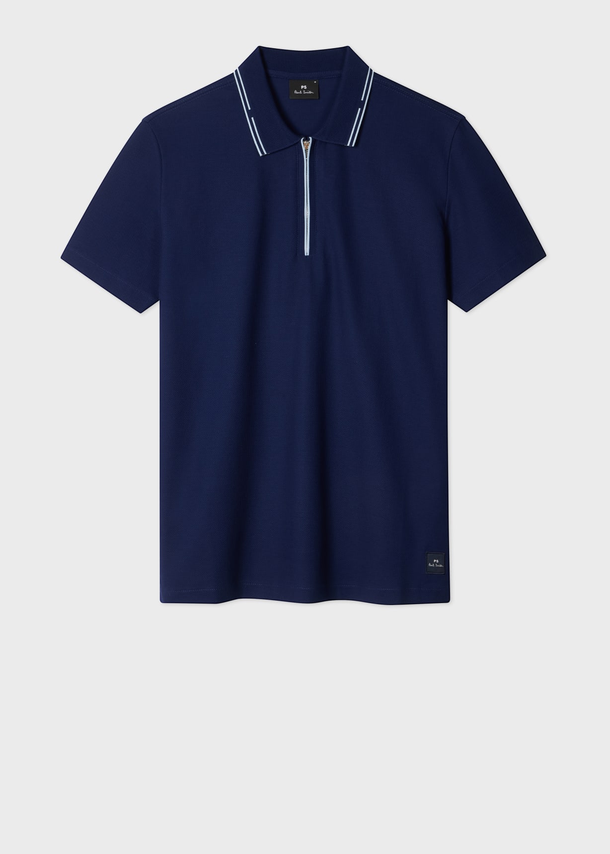 Magnus Long Sleeve Polo Shirt - Navy Cotton Pique