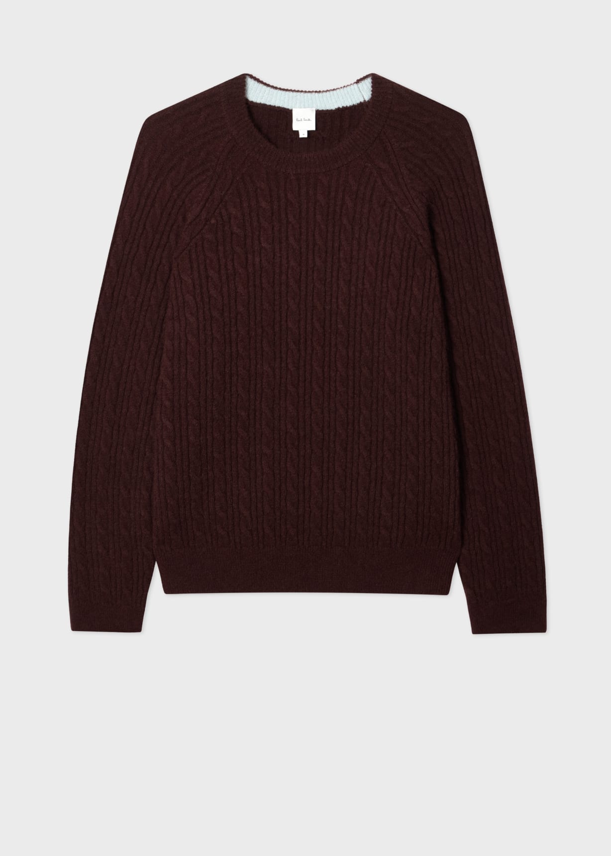 Men's Dark Purple Alpaca-Blend Cable Knit Sweater