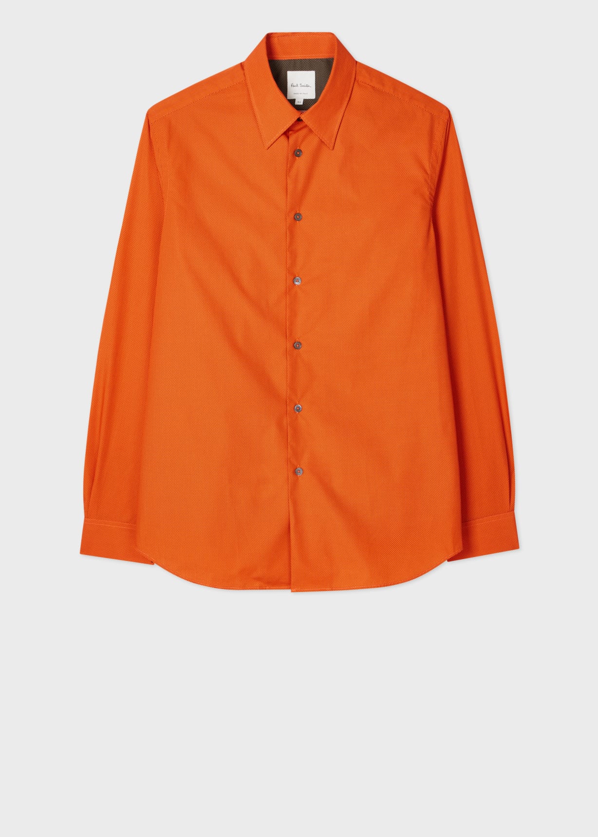 Men's Rust Tiny Dot Print Cotton Shirt