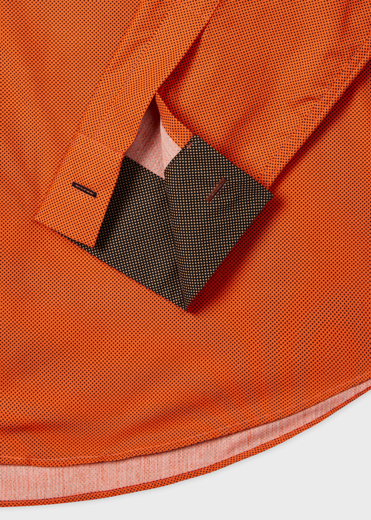 Men's Rust Tiny Dot Print Cotton Shirt