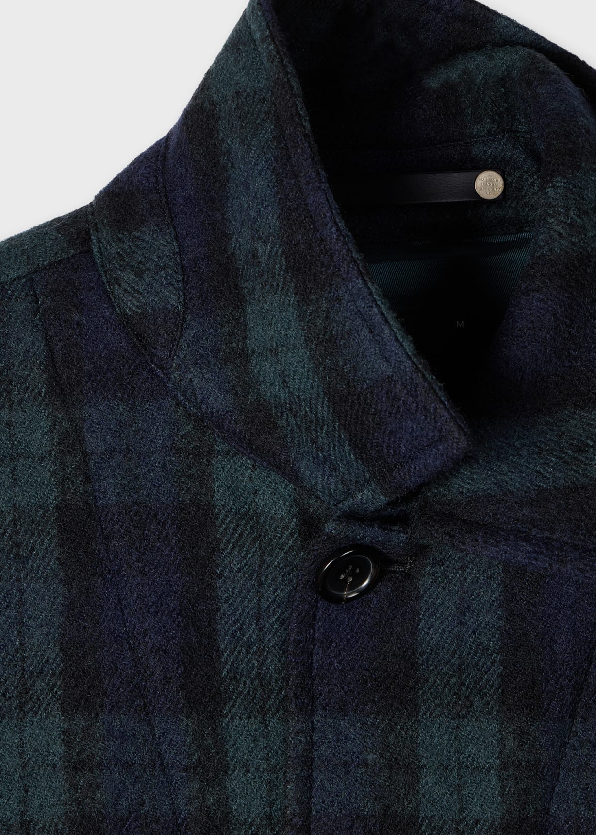 Men's Navy and Green Check Wool Work Jacket