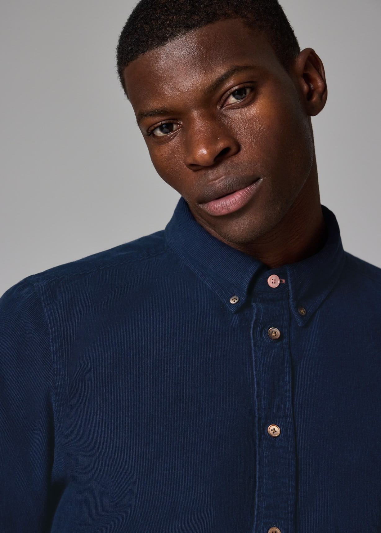 Warren Fine Cord Shirt Steel Blue