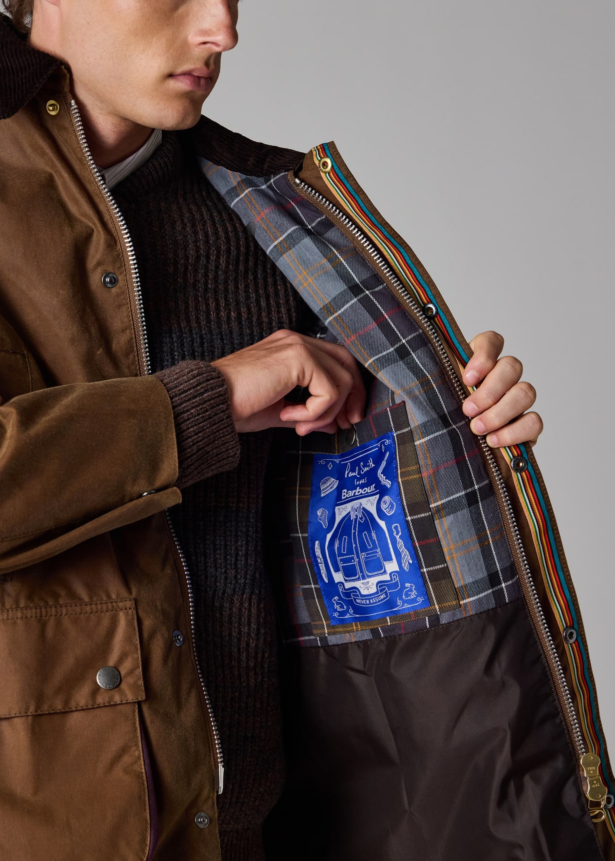 Paul Smith loves Barbour - Tan Oversized Bedale Wax Jacket