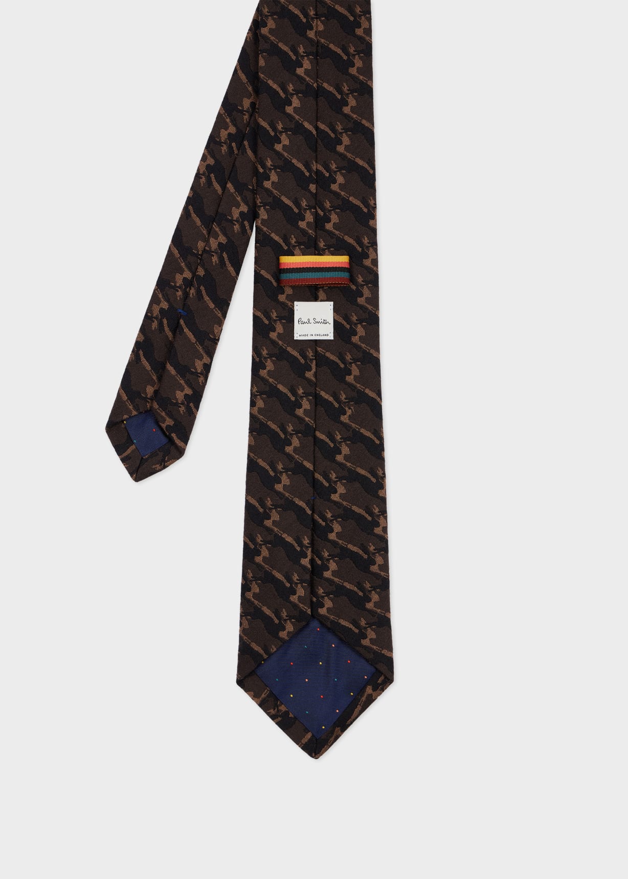 Men's Brown 'Rabbit' Jacquard Wool-Silk Tie