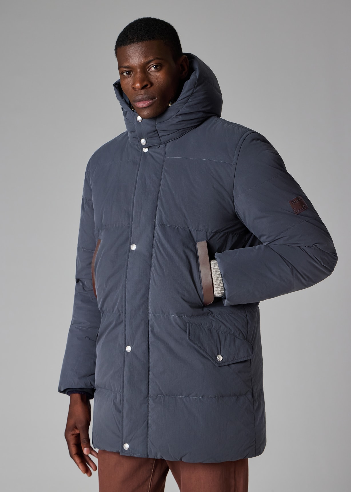 Men's Navy Long Padded Parka
