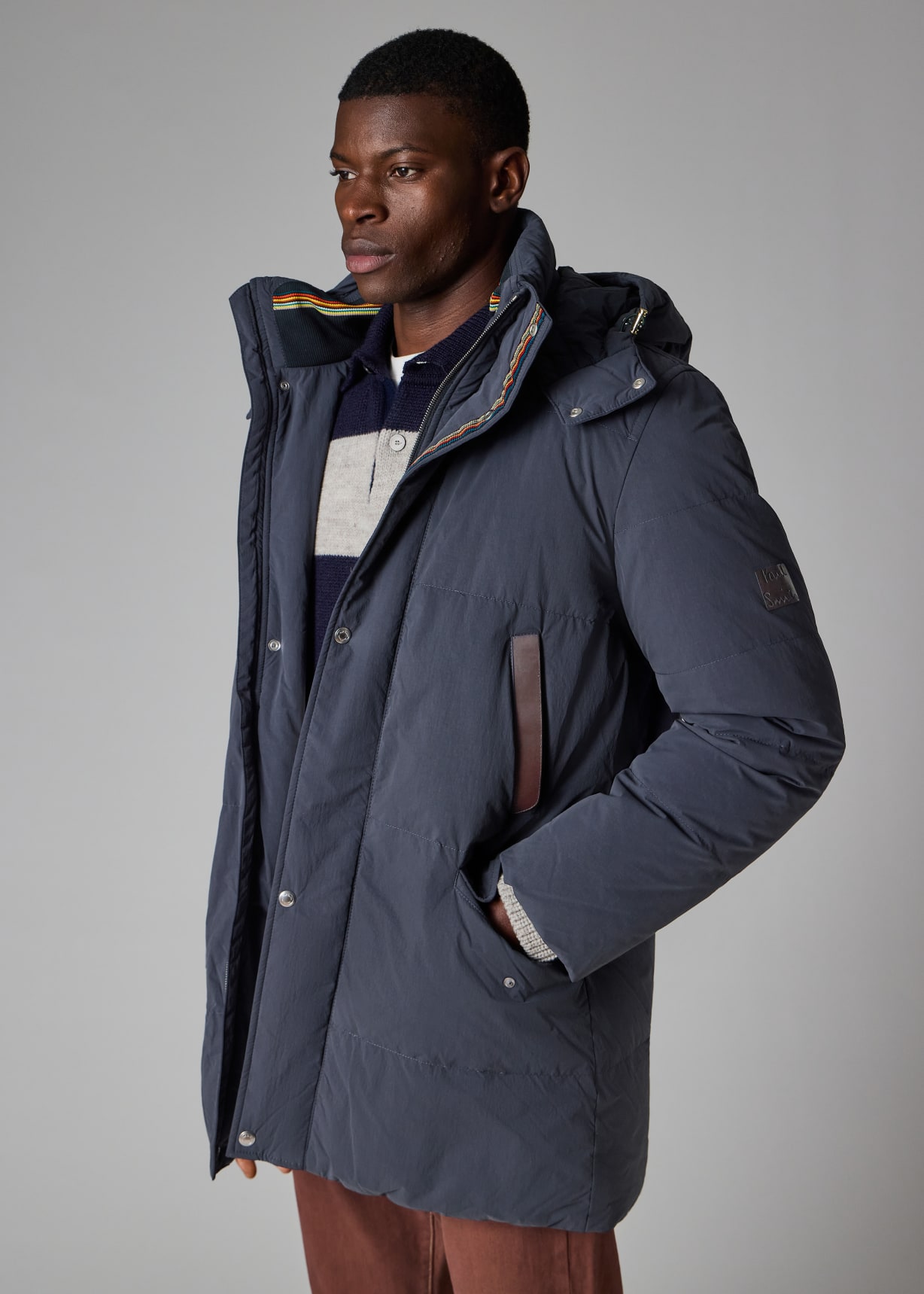 Men's Navy Long Padded Parka