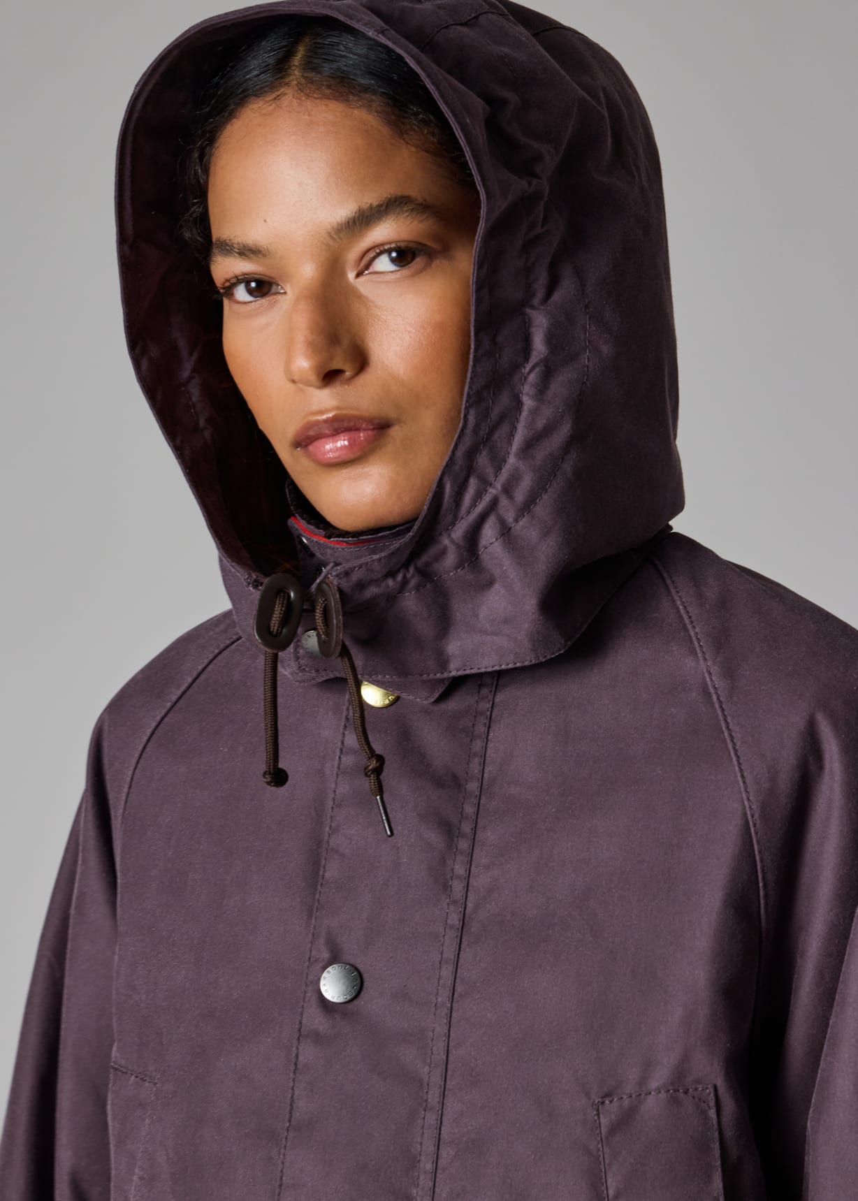 Paul Smith Loves Barbour デタッチャブルフード　パープル Paul Smith loves Barbour - Grey Lilac Waxed Hood