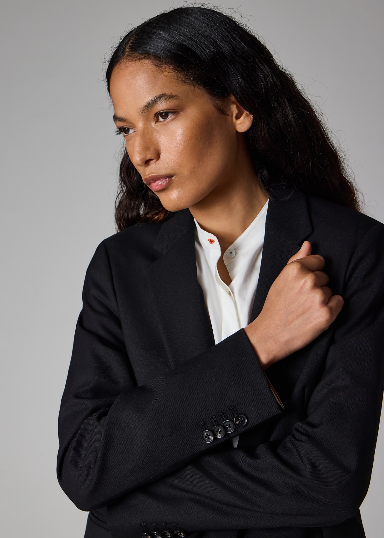 A Suit To Travel In Women's Black Wool Travel Blazer