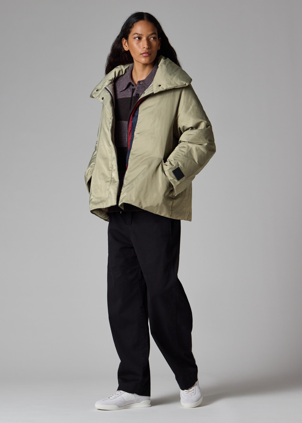 Women's Sage Green Down Puffer Jacket