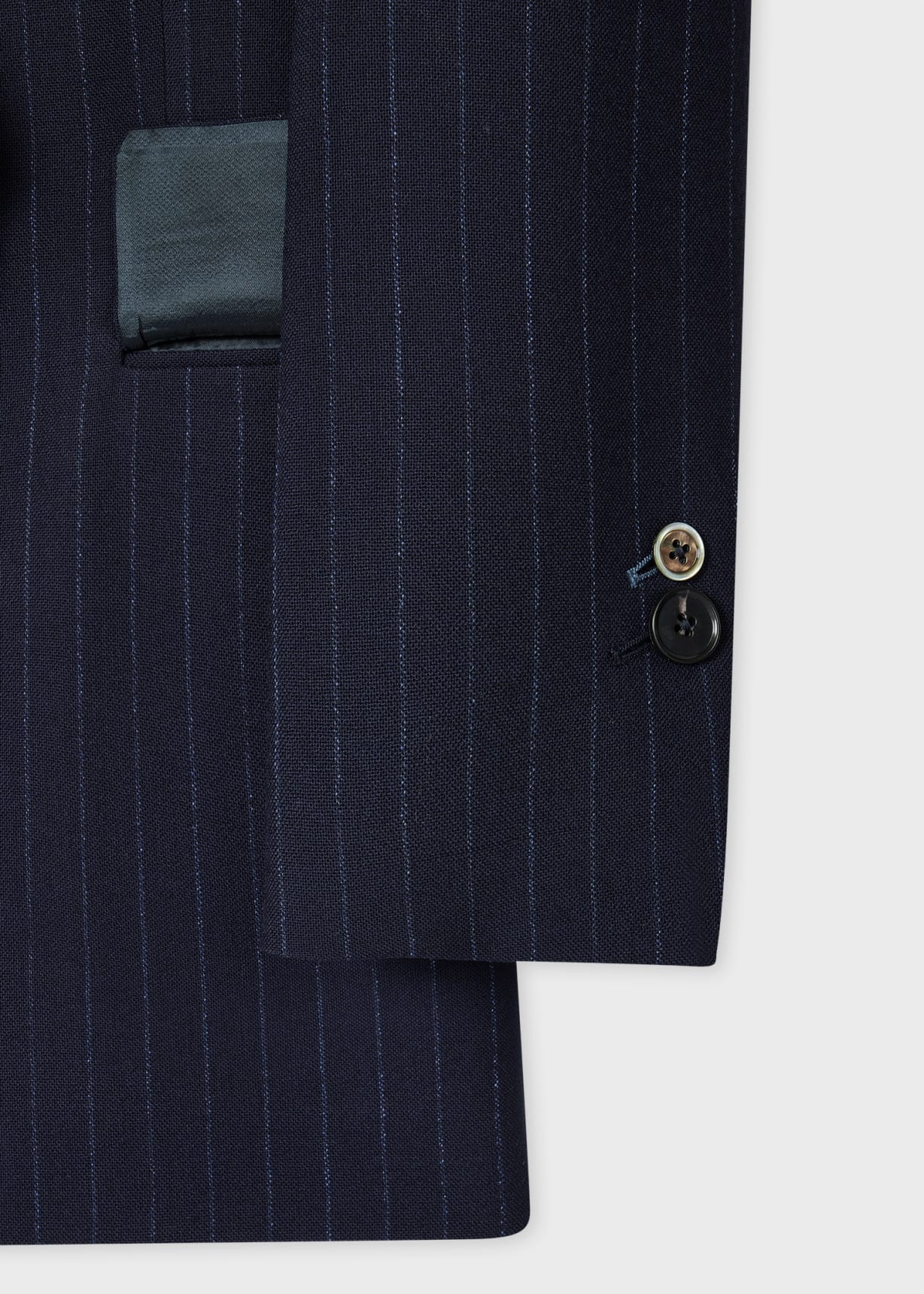Two Button Solid Pattern Navy Women Blazer main image 0