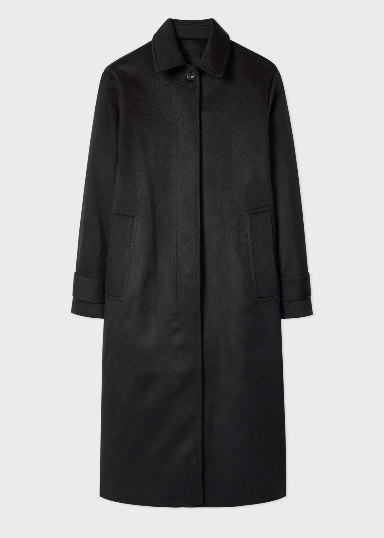 Women's Navy Wool-Cashmere Blend Back-Button Coat