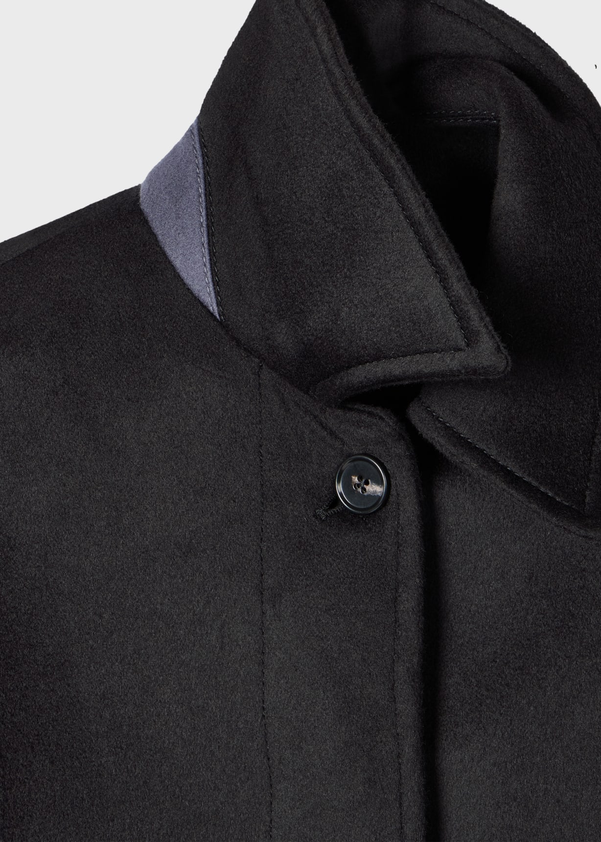Women's Navy Wool-Cashmere Blend Back-Button Coat