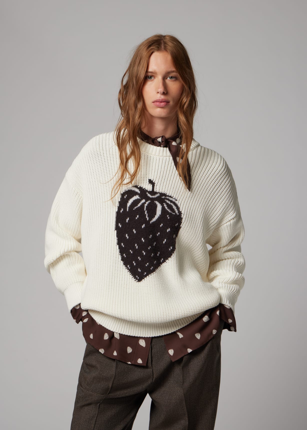 Strawberry Cotton Knit Sweater