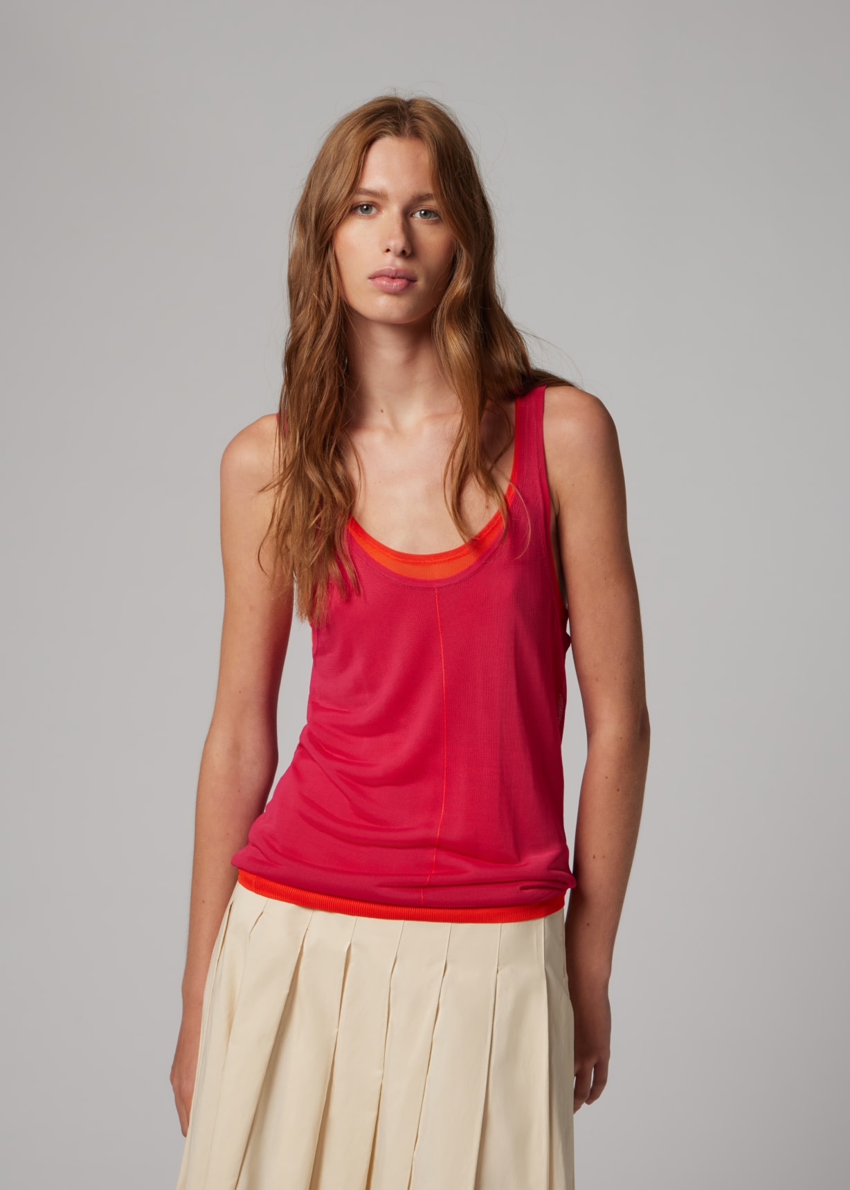 Women's Pink Double Layer Knitted Vest Paul Smith