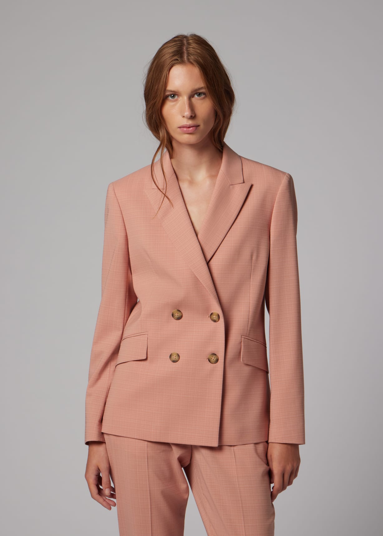 Women's Pink Cotton-Blend Double Breasted Blazer Paul Smith