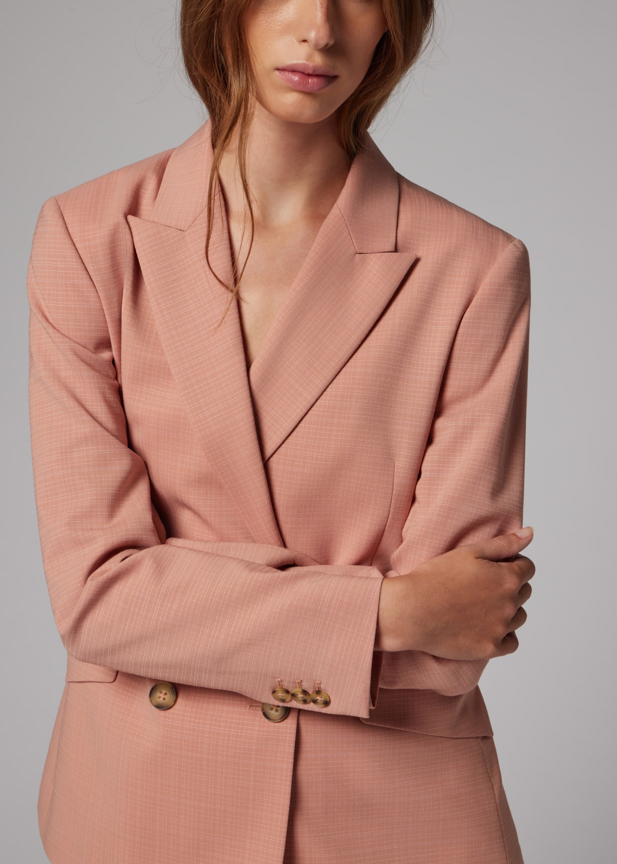 Women's Pink Cotton-Blend Double Breasted Blazer Paul Smith