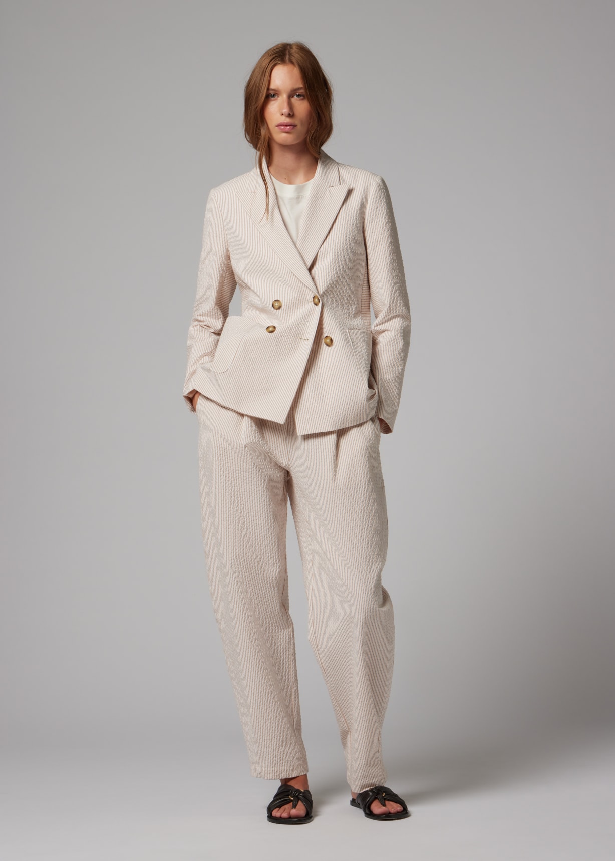 Women's Seersucker Cotton Stripe Blazer Paul Smith