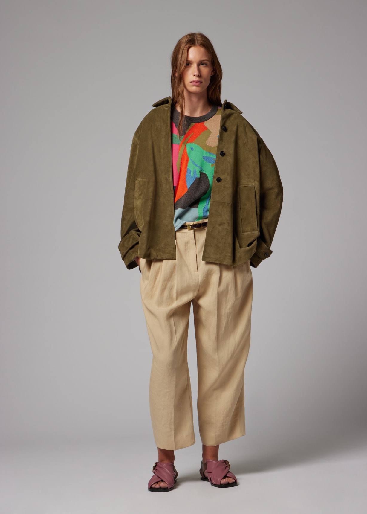 Women's Olive Suede Swing Jackets Paul Smith