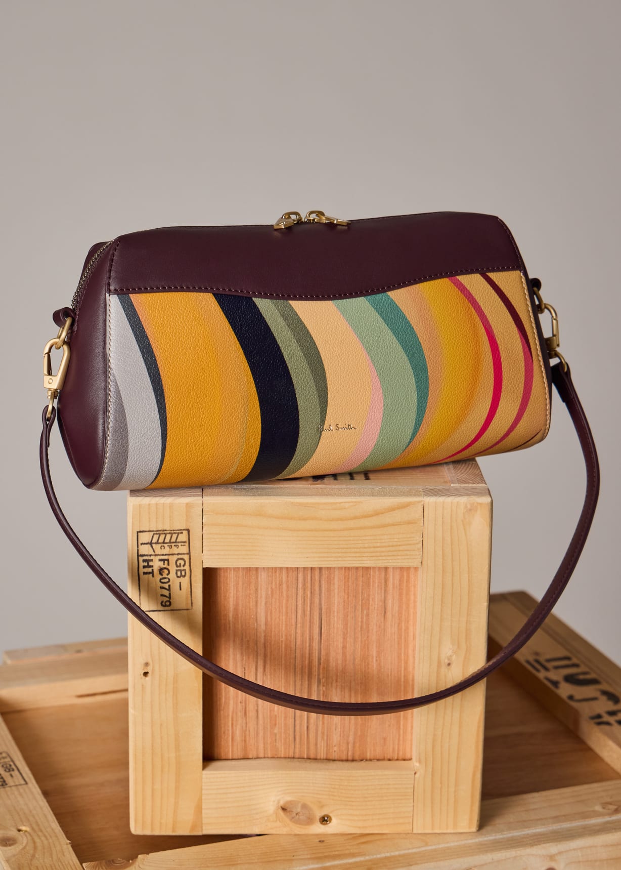 Women's 'Bridget' Swirl Leather Shoulder Bag