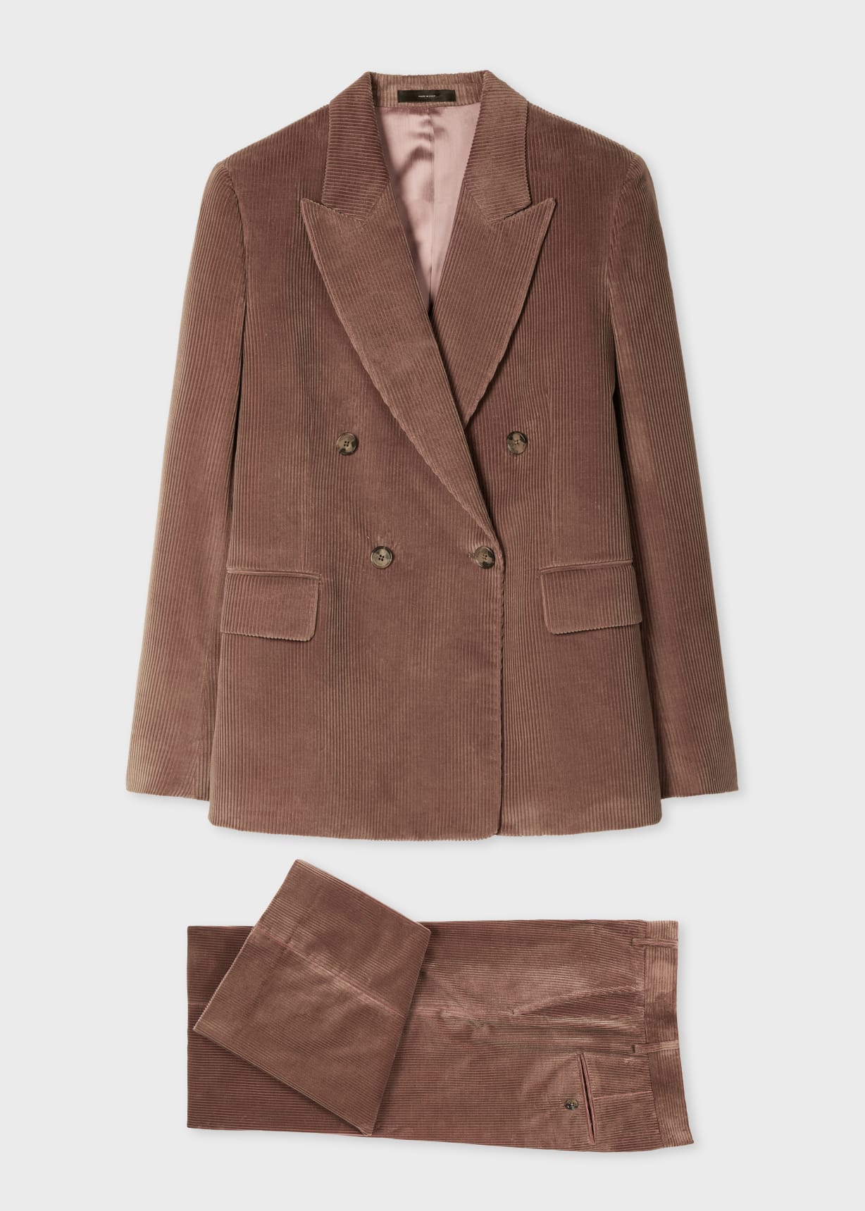 Wool Brown Double Breasted Suit Women main image 1