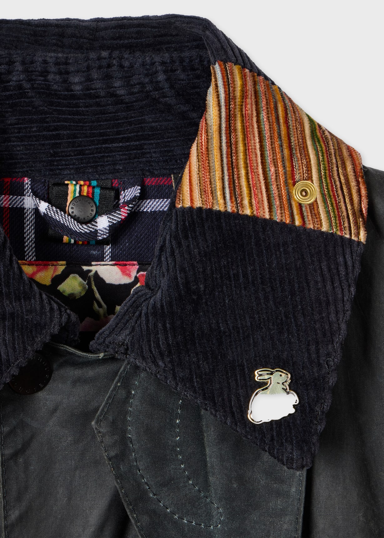 Paul Smith Loves Barbour Re-Loved Navy Waxed Jacket
