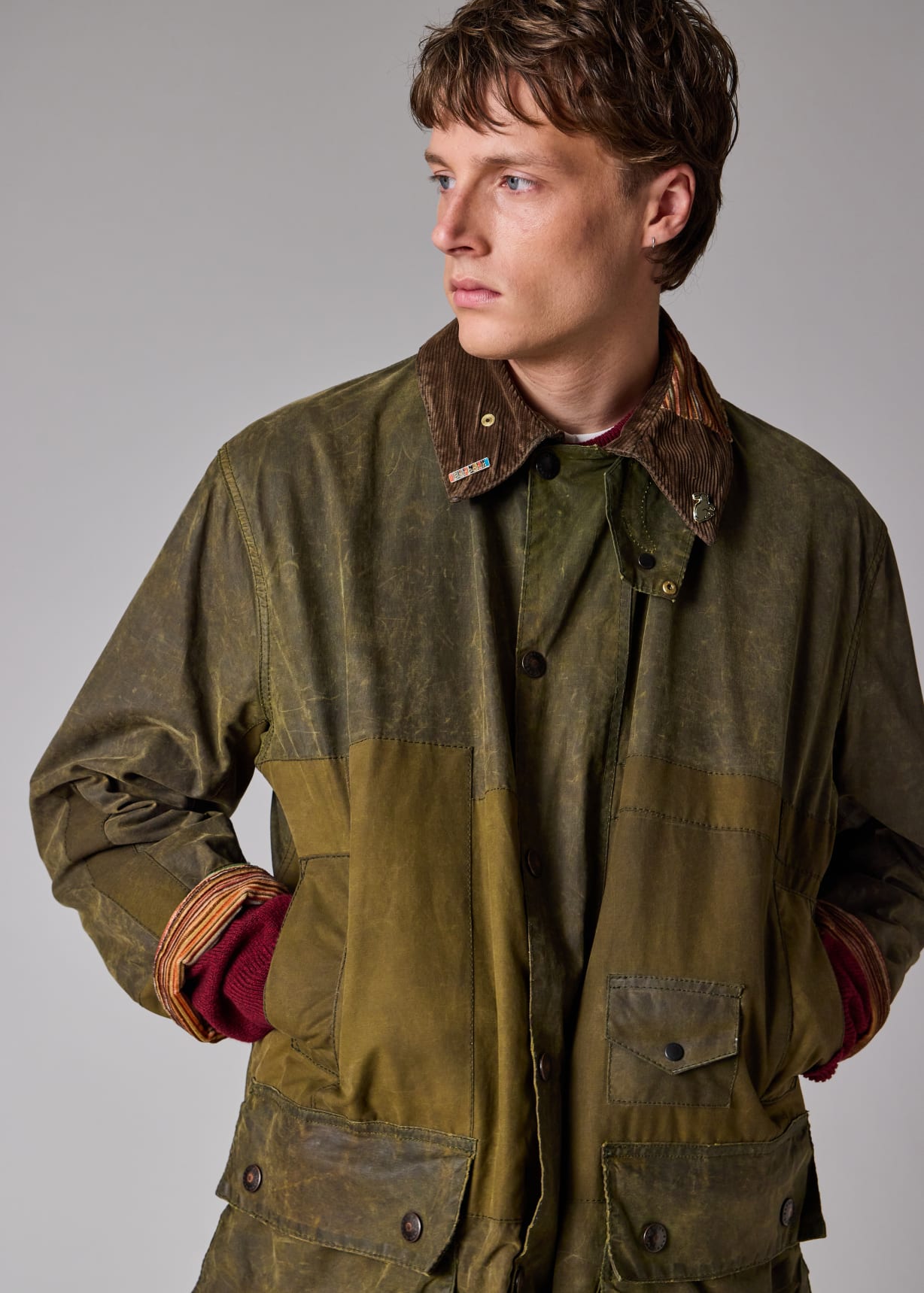 Paul Smith loves Barbour - Re-Loved Green Waxed Jacket Seven