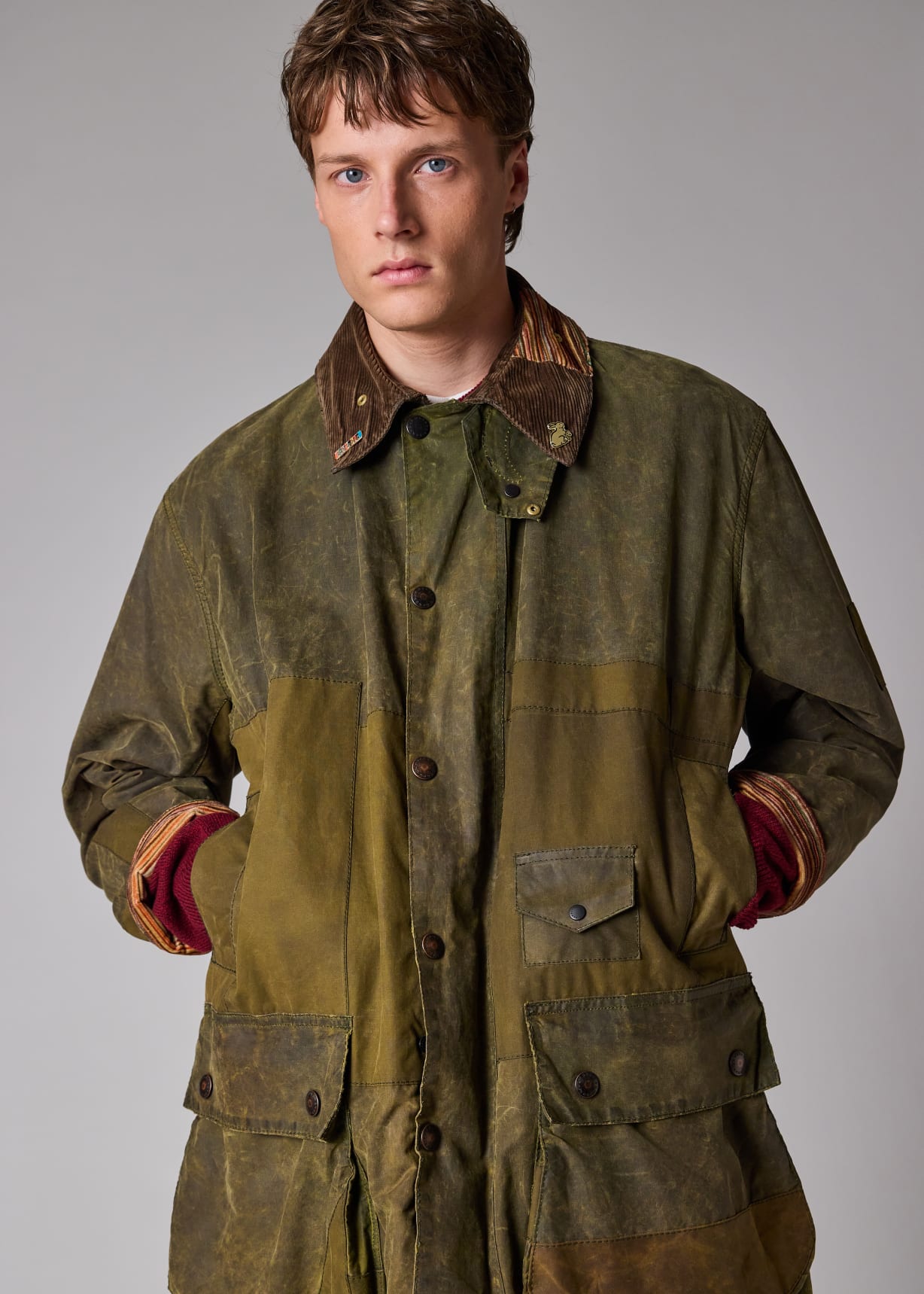 Paul Smith loves Barbour - Re-Loved Green Waxed Jacket Seven