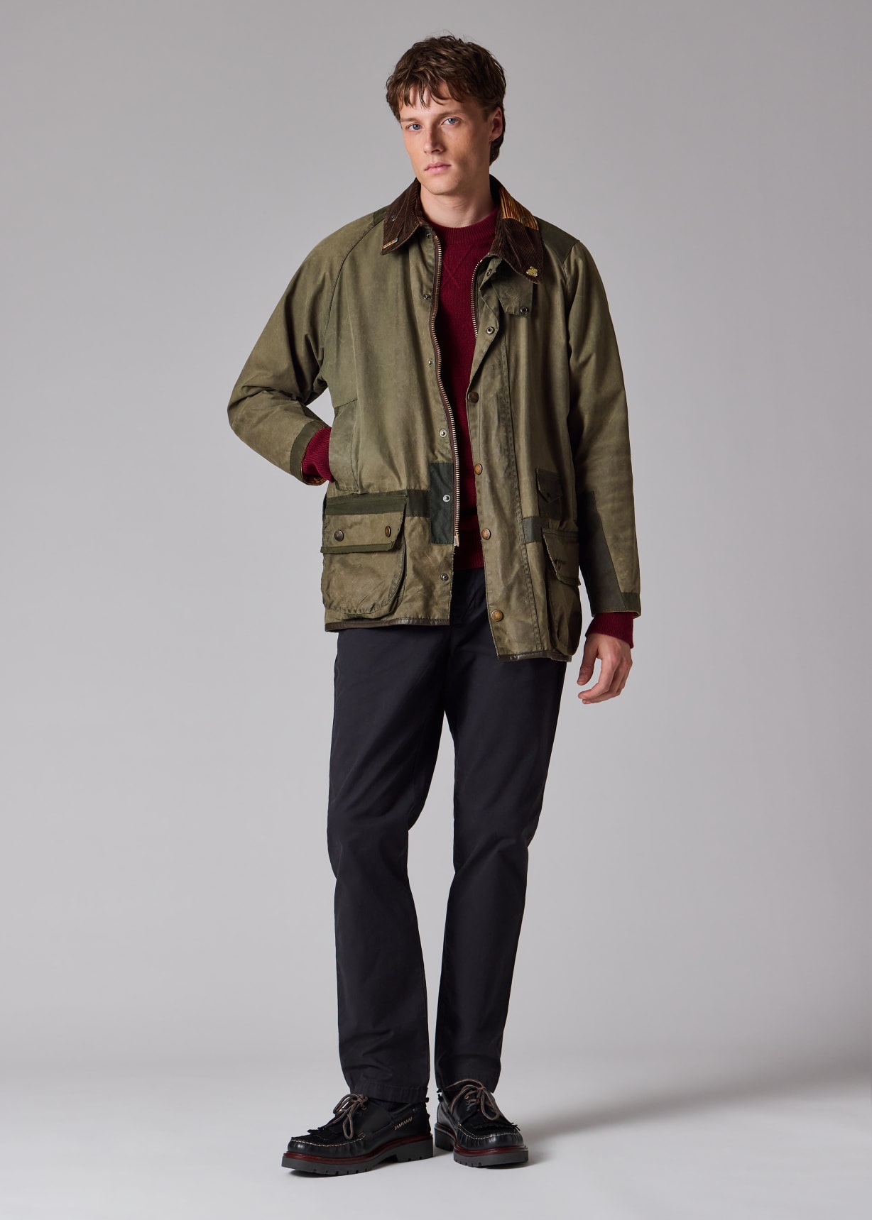 Paul Smith loves Barbour - Re-Loved Green Waxed Jacket