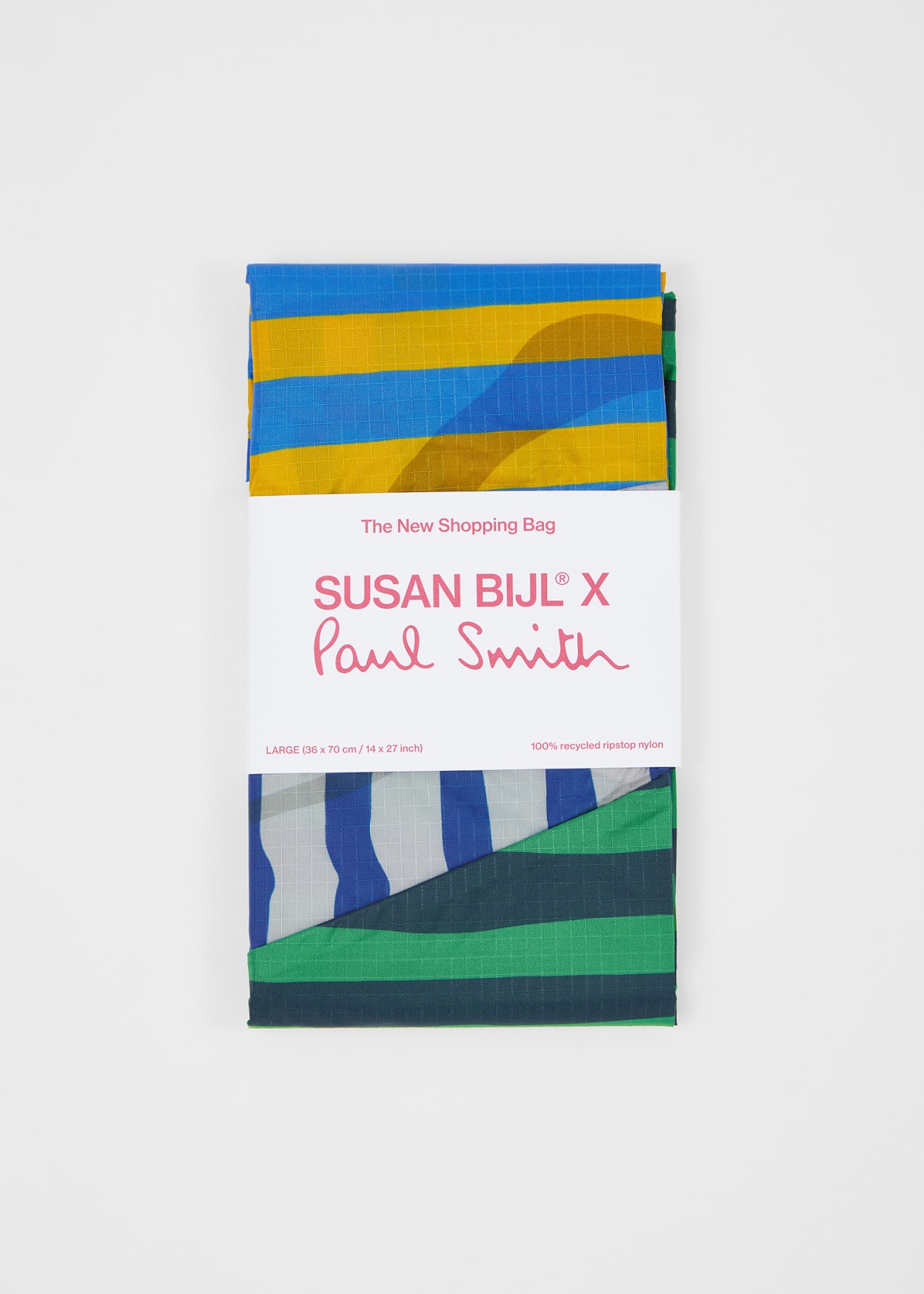 バッグ susan bijl  x PAUL SMITH  L Susan Bijl x Paul Smith - Blue Mixed-Stripe 'The New Shopping Bag