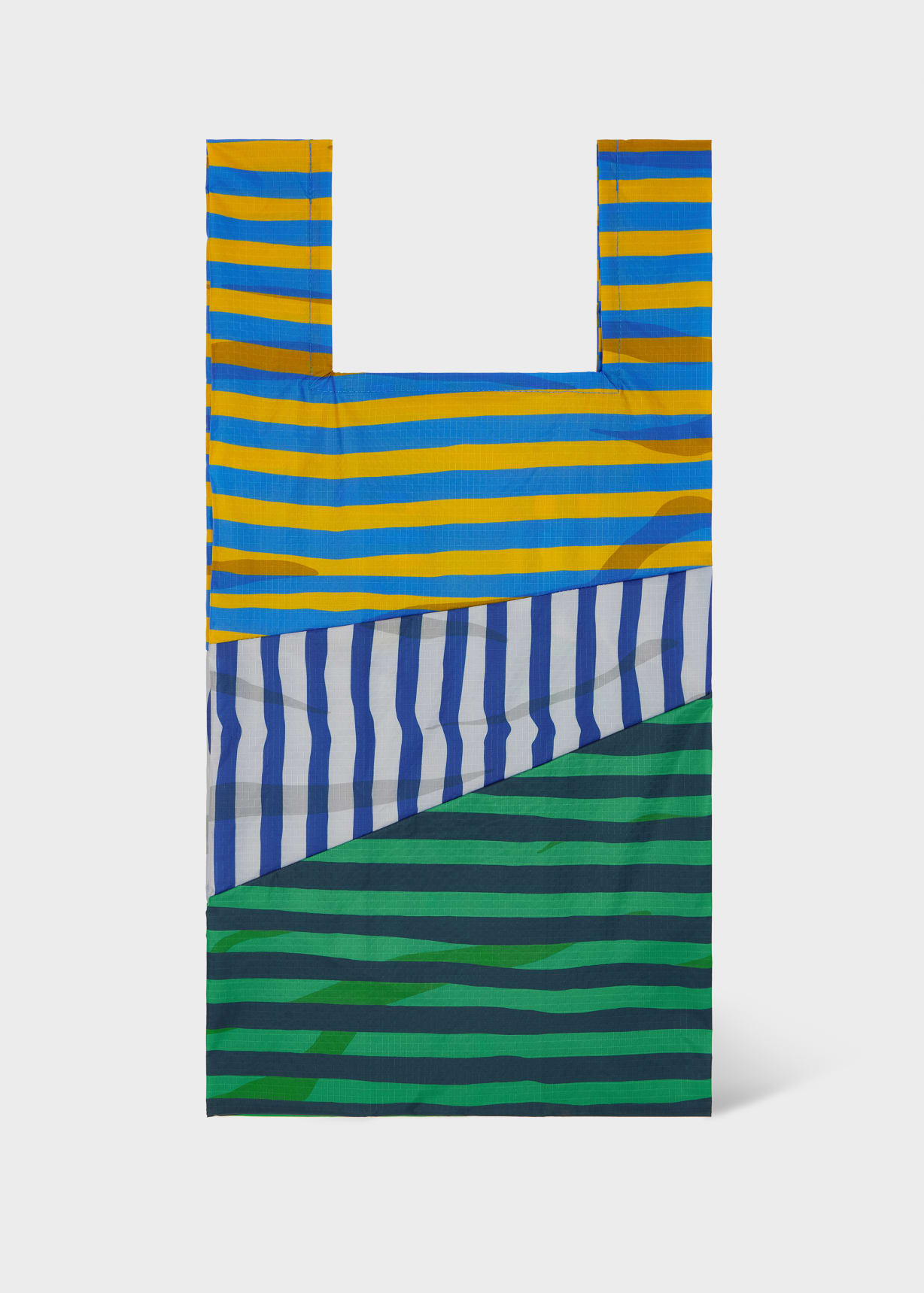 Susan Bijl x Paul Smith - Blue Mixed-Stripe 'The New Shopping Bag
