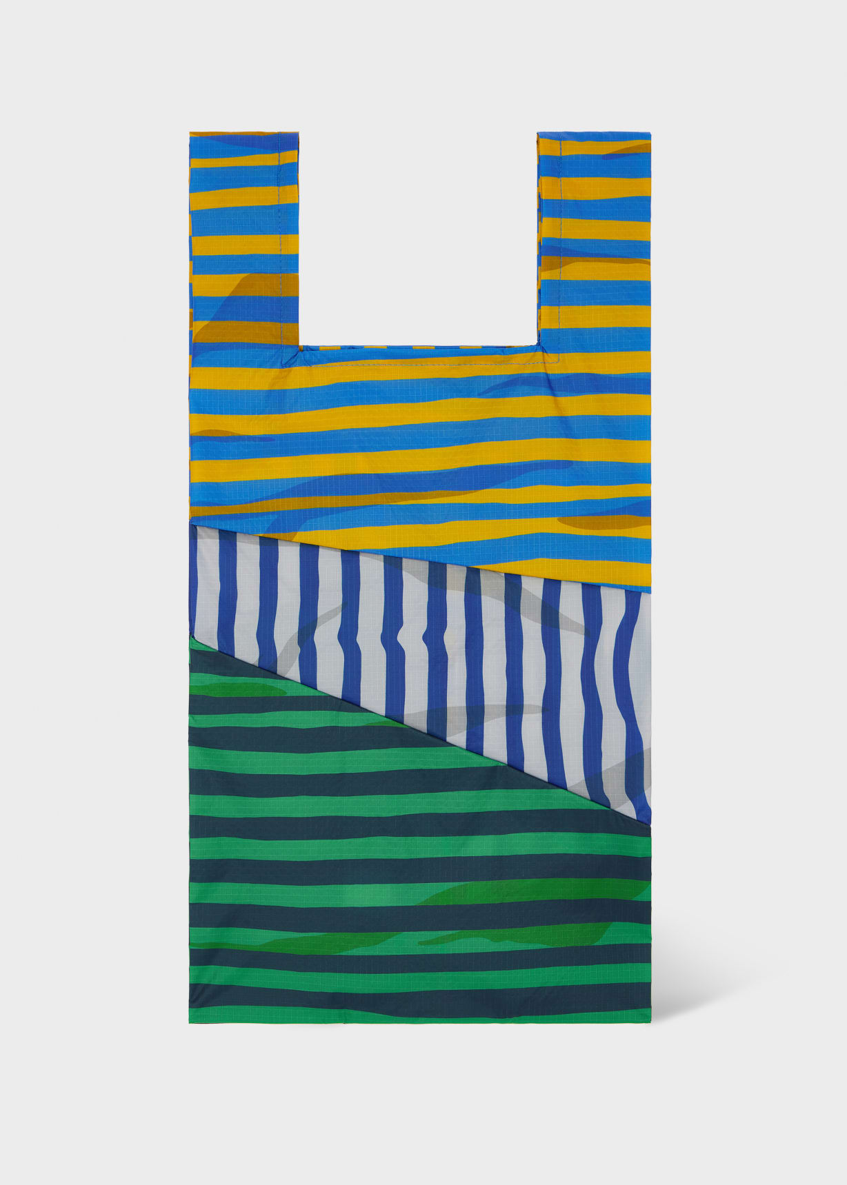 Susan Bijl x Paul Smith - Blue Mixed-Stripe 'The New Shopping Bag