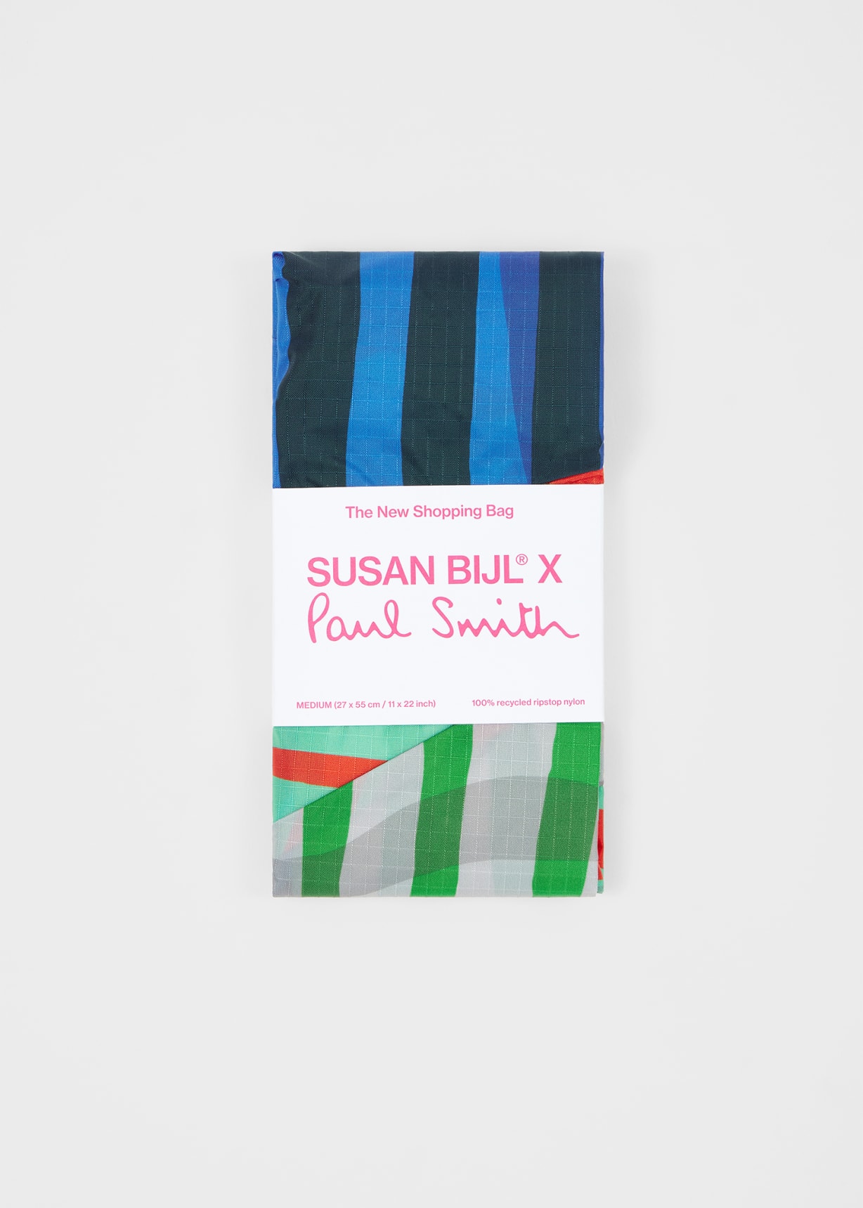 Susan Bijl x Paul Smith - Blue Mixed-Stripe 'The New Shopping Bag