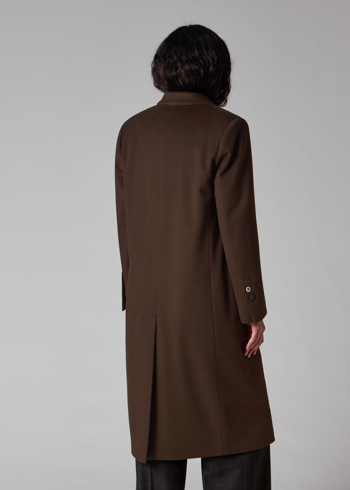 Women's Brown Double Breasted Wool-Cashmere Coat