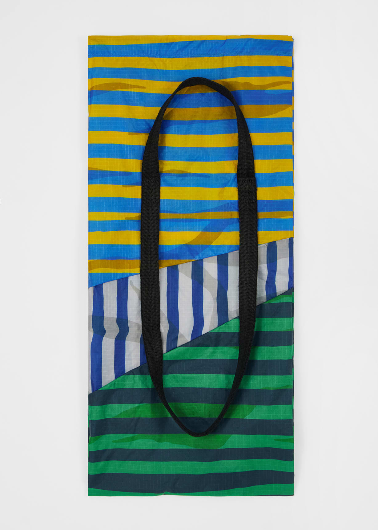 バッグ susan bijl x PAUL SMITH M Susan Bijl x Paul Smith - Blue Mixed-Stripe 'The New Shopping Bag