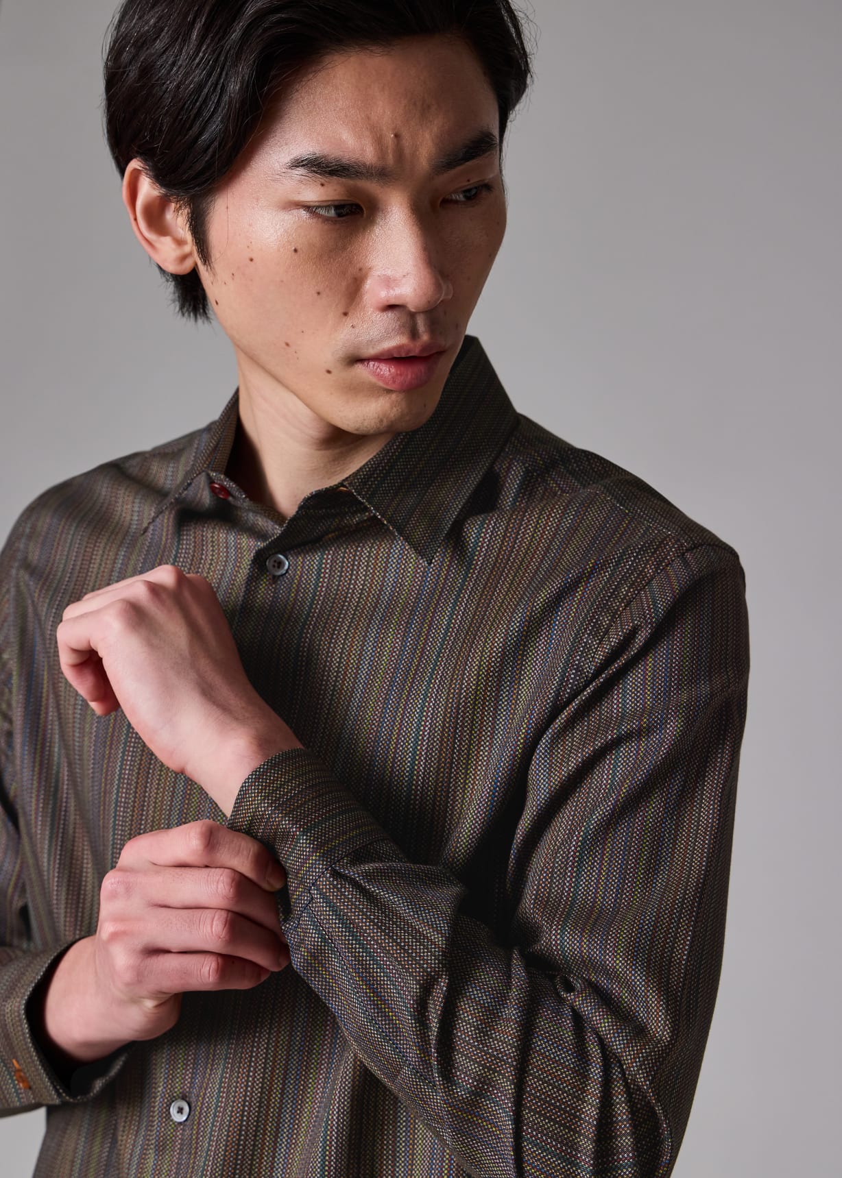 Men's 'Signature Stripe' Micro Check Cotton Shirt
