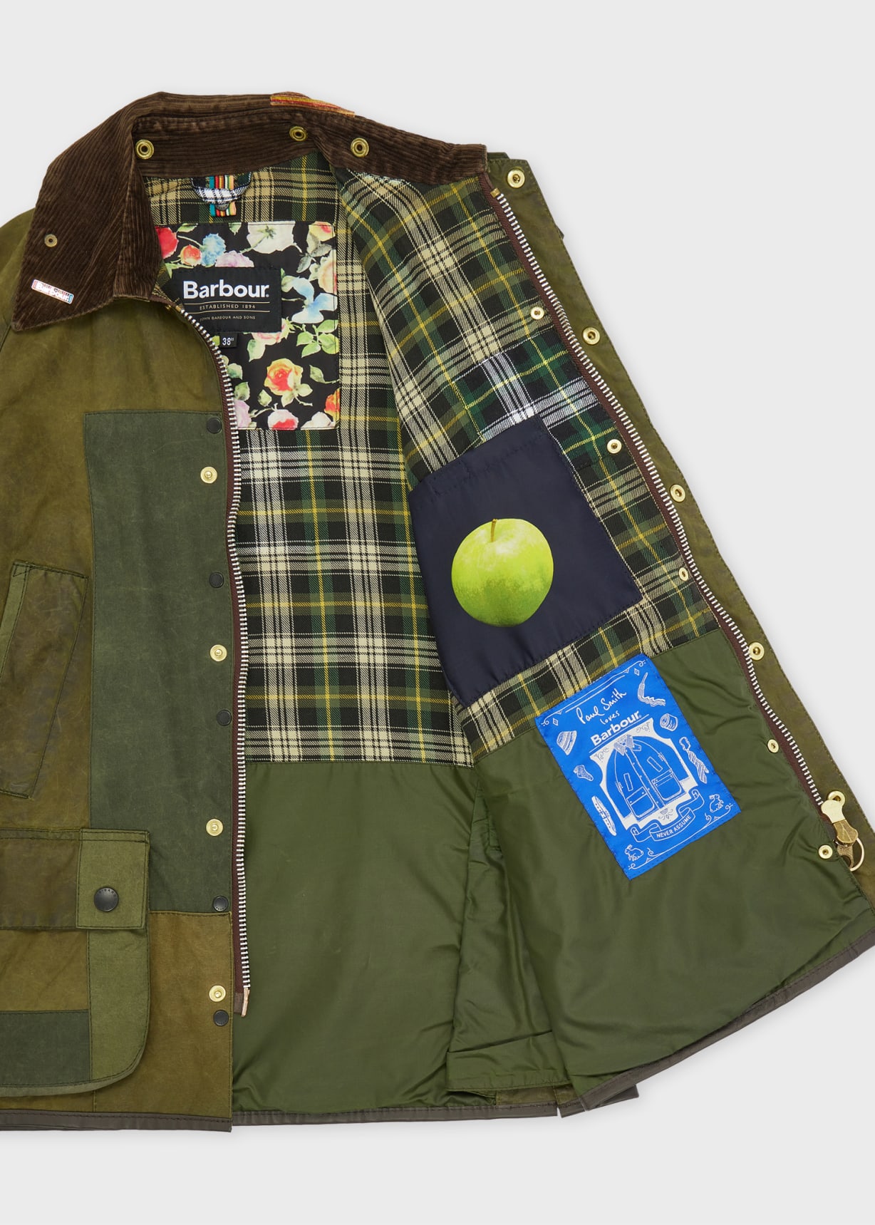 Paul Smith Loves Barbour - Re-Loved Green Bedale Waxed Jacket