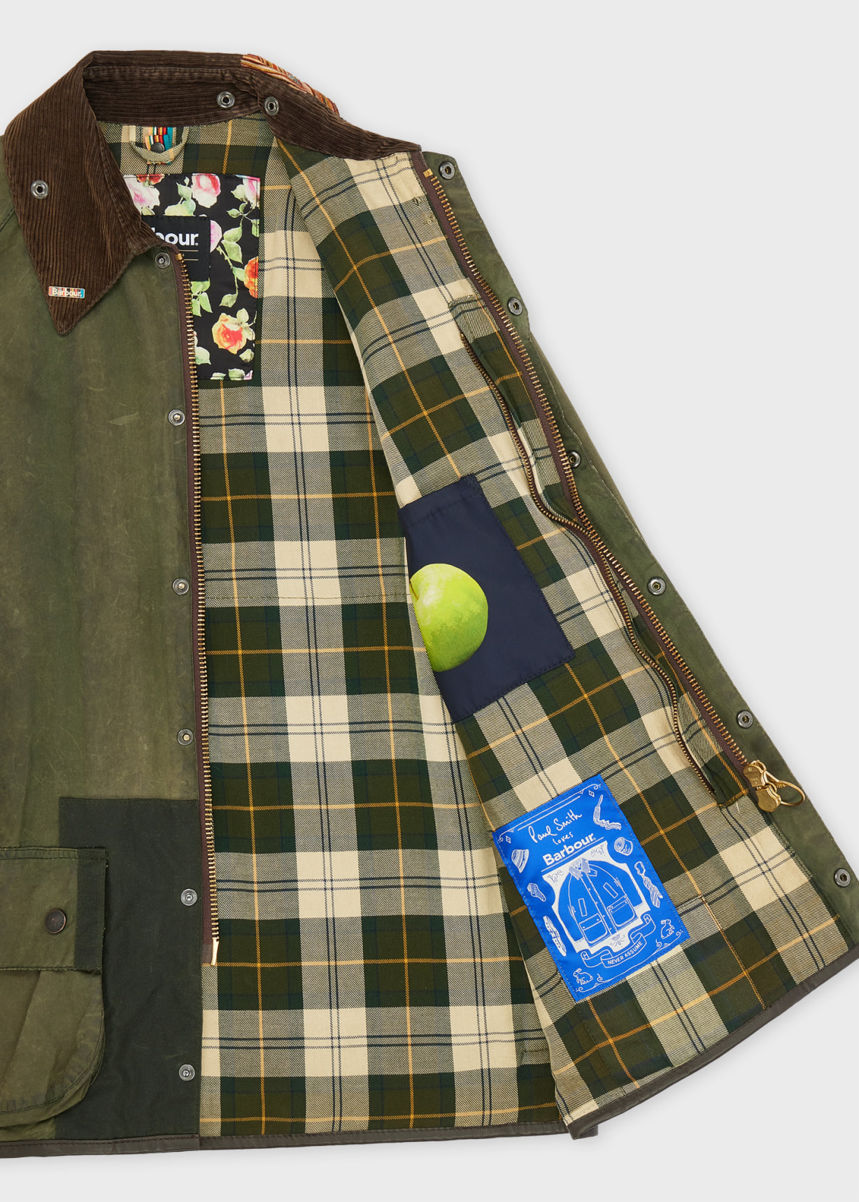 Paul Smith Loves Barbour - Re-Loved Green Bedale Waxed Jacket