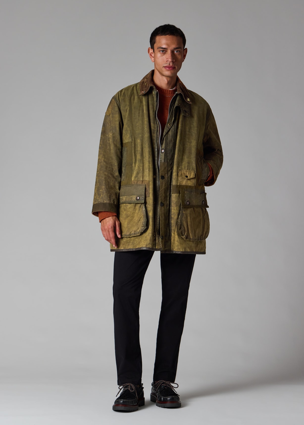 Paul Smith Loves Barbour - Re-Loved Green Border Waxed Jacket