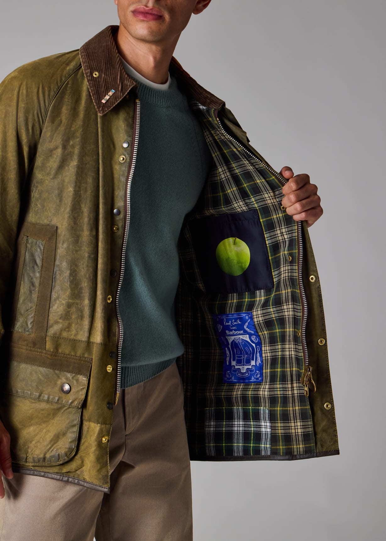 Paul Smith Loves Barbour - Re-Loved Green Beaufort Waxed Jacket