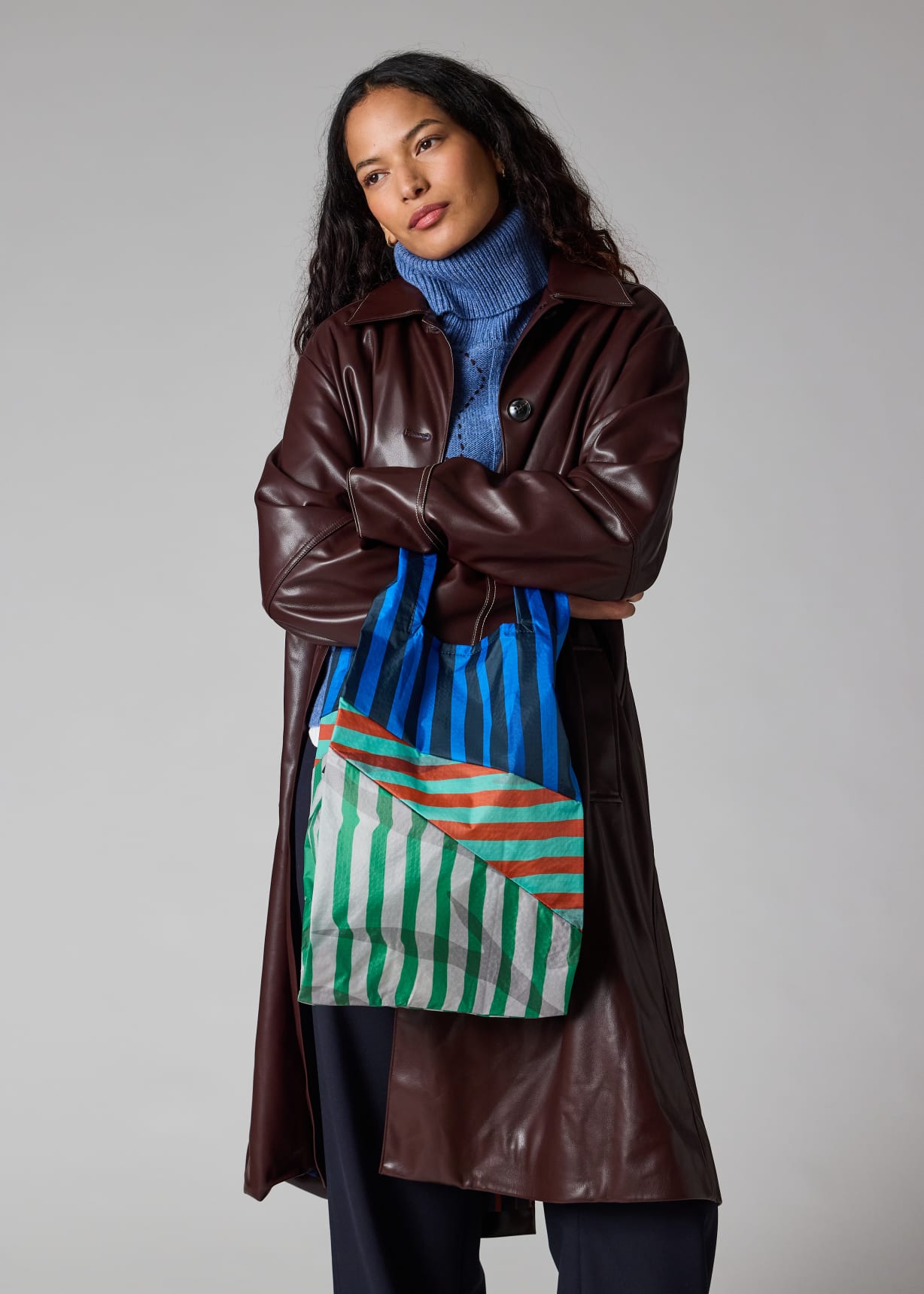Susan Bijl x Paul Smith - Blue Mixed-Stripe 'The New Shopping Bag