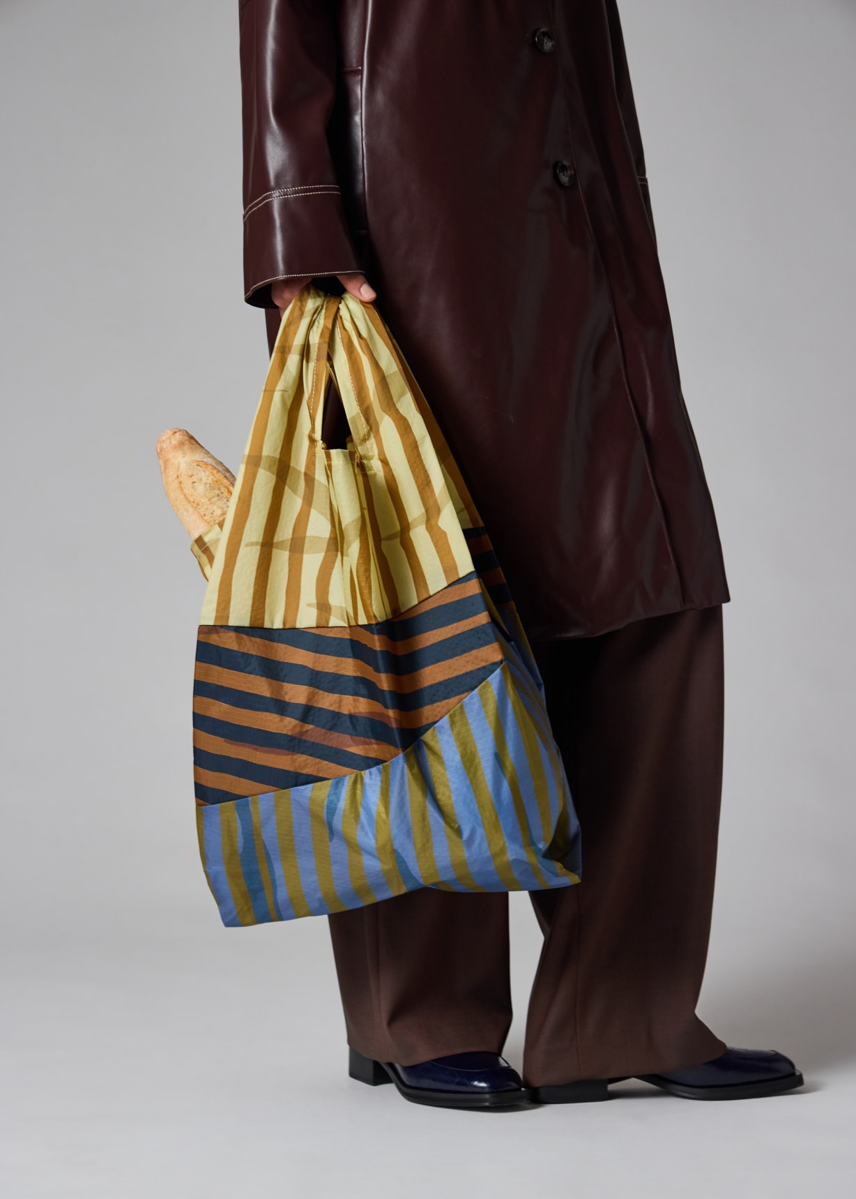 Susan Bijl x Paul Smith - Beige Mixed-Stripe 'The New Shopping Bag