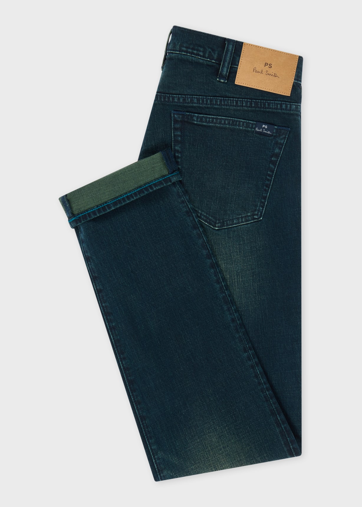 Men's Slim-Standard Navy-Wash 'Crosshatch Stretch' Jeans