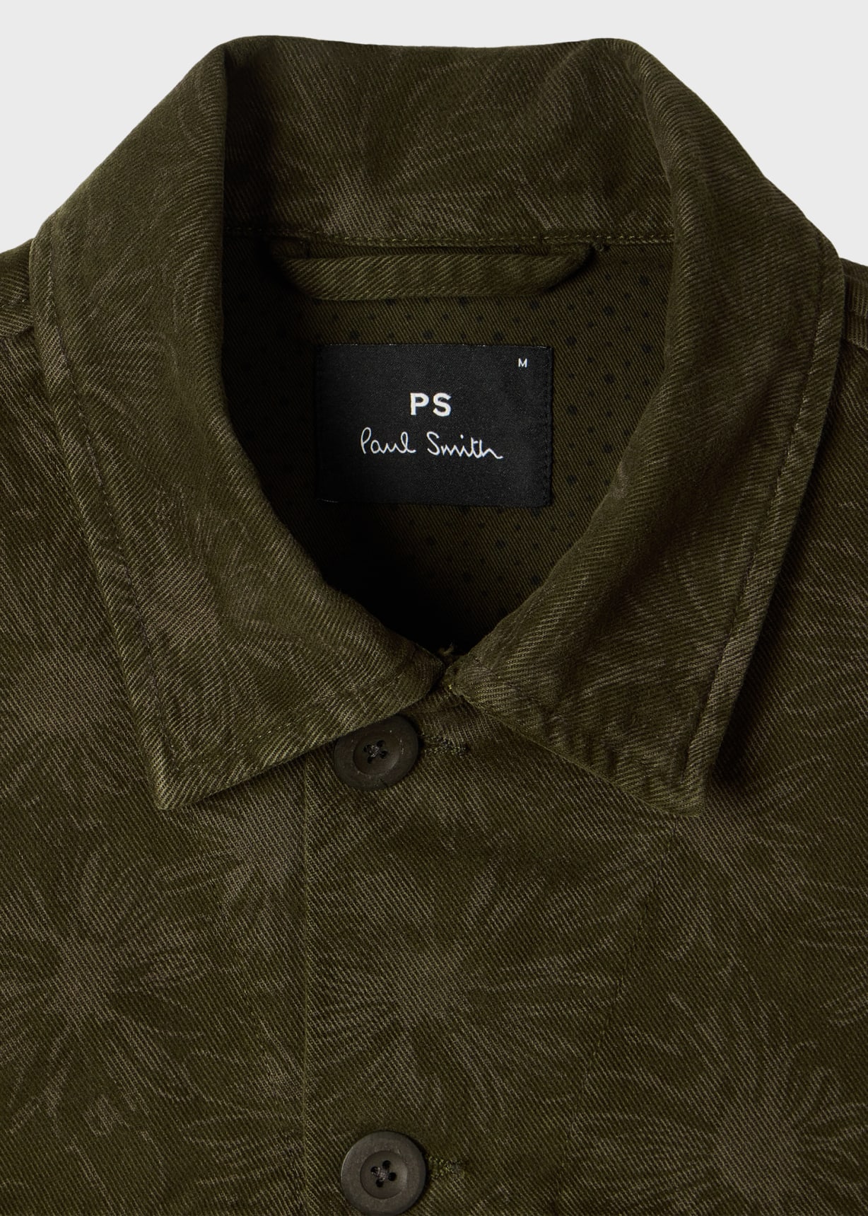 Men's Khaki Cotton-Twill Floral Jacket