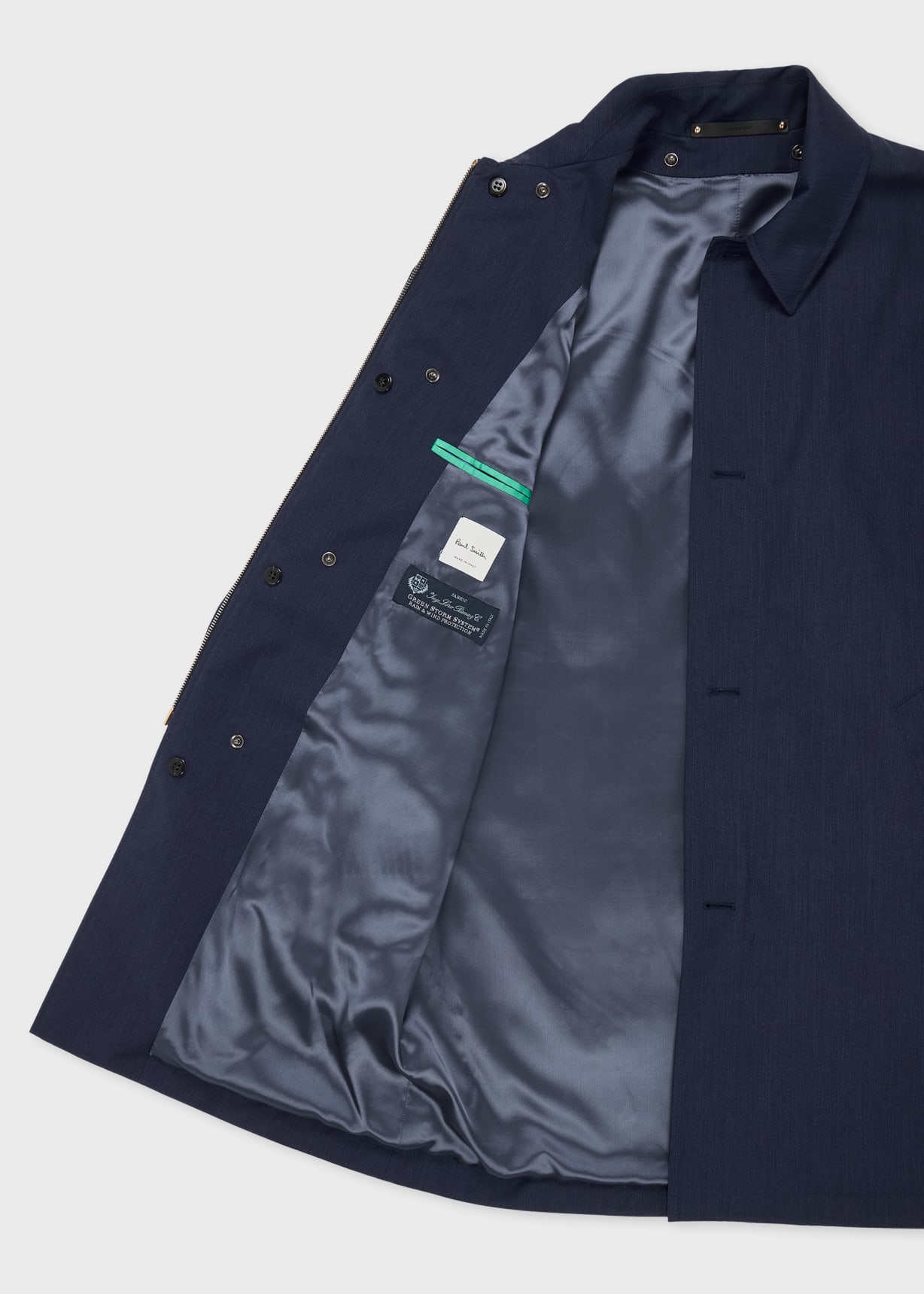 Men's Blue Melange 'Storm System' Wool Mac With Detachable Gilet