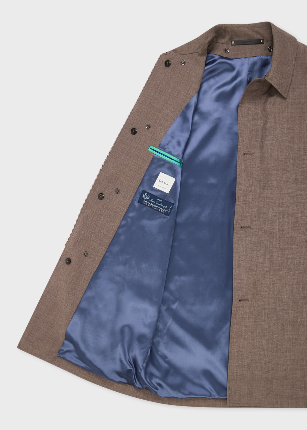 Men's Brown Melange 'Storm System' Wool Mac With Detachable Gilet