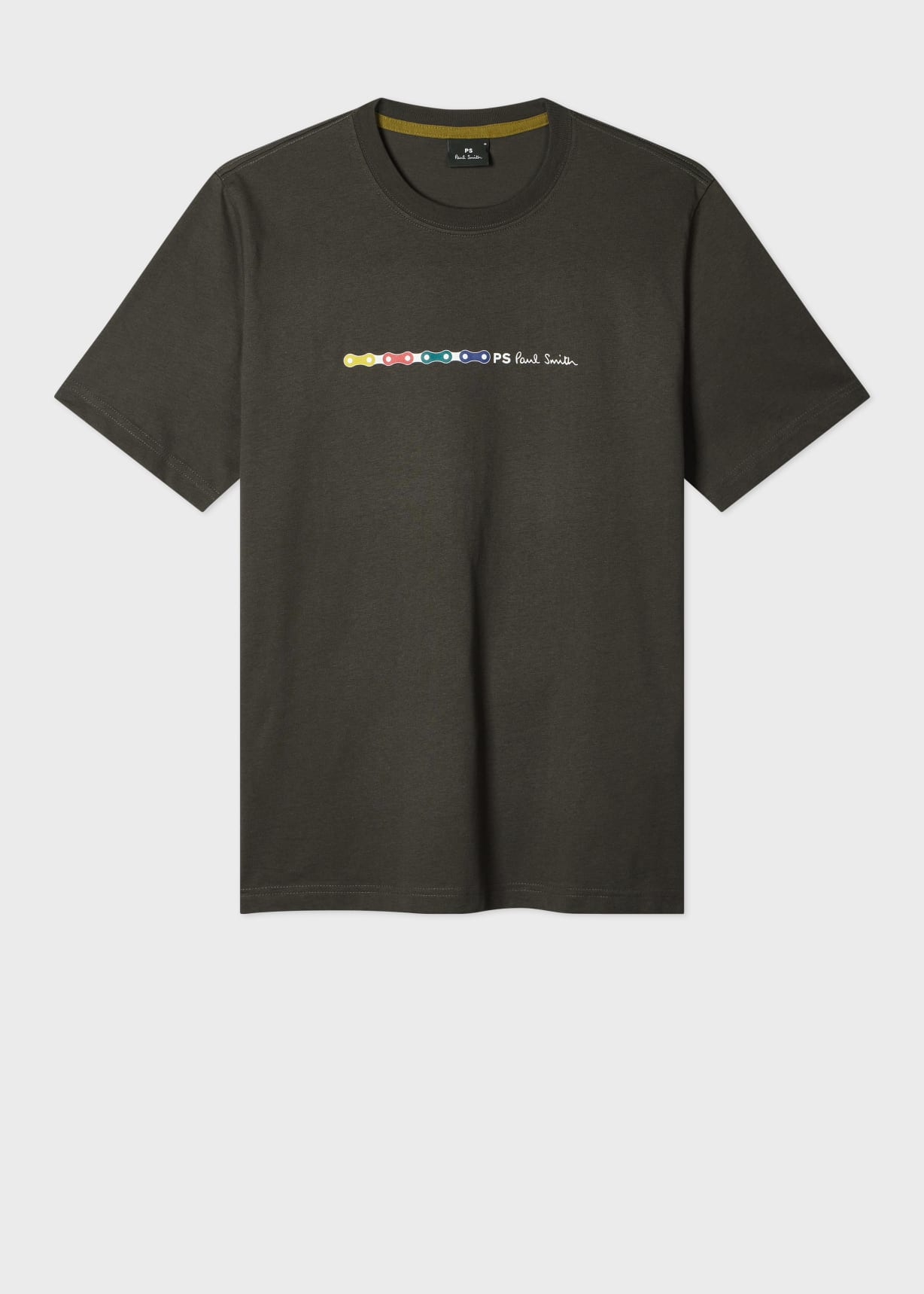 Men's Dark Grey 'Bike Chain' Print T-Shirt