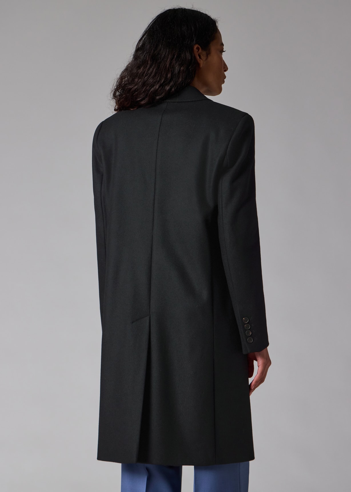 Women's Black Wool Epsom Coat