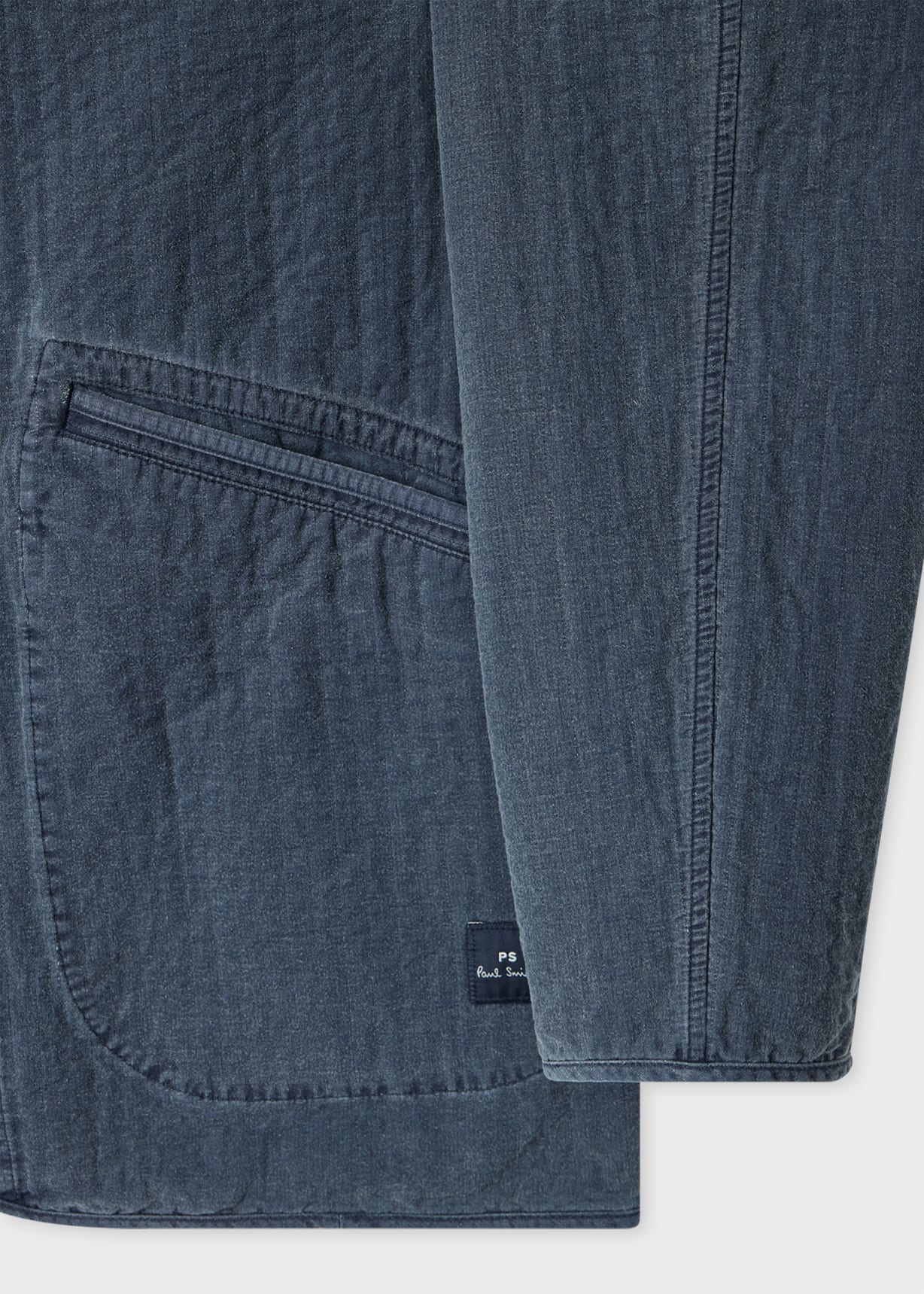 Men's Washed Indigo Self-Quilted Cotton Jacket