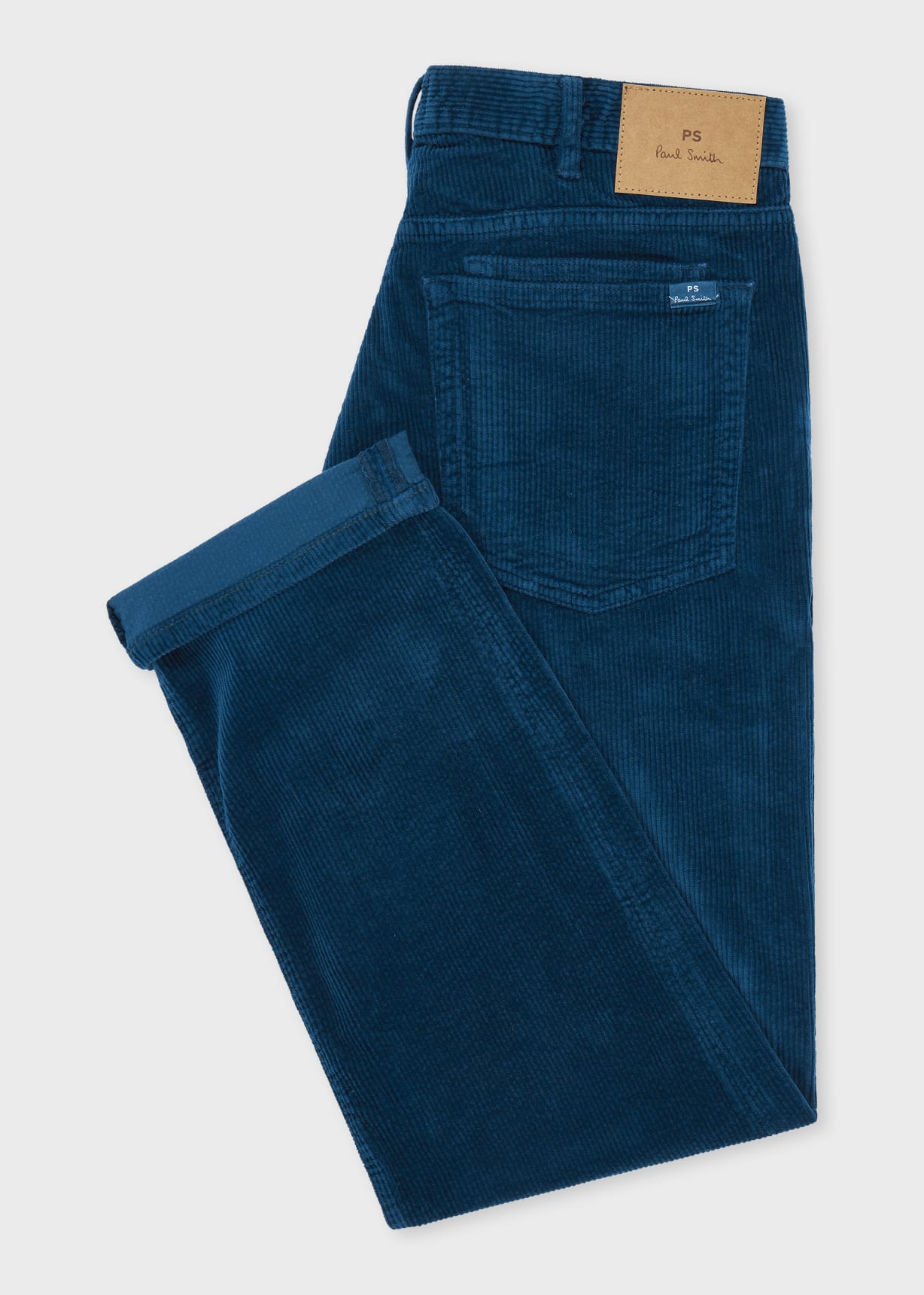 Men's Relaxed Tapered-Fit Dark Blue Corduroy Trousers