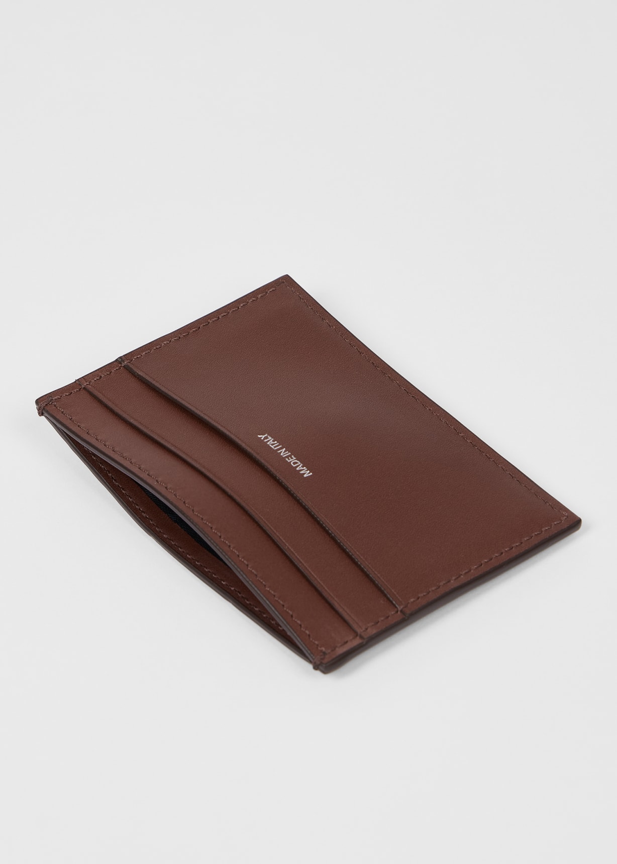 小物 Paul smith Men's Dark Red Panel Leather Card Holder